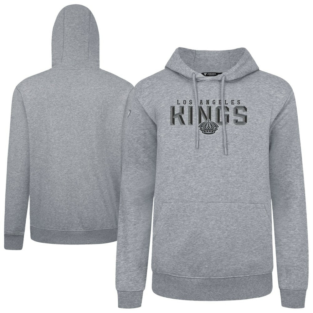 NHL Gray Los Angeles Kings Levelwear Podium Carve Pullover Hoodie