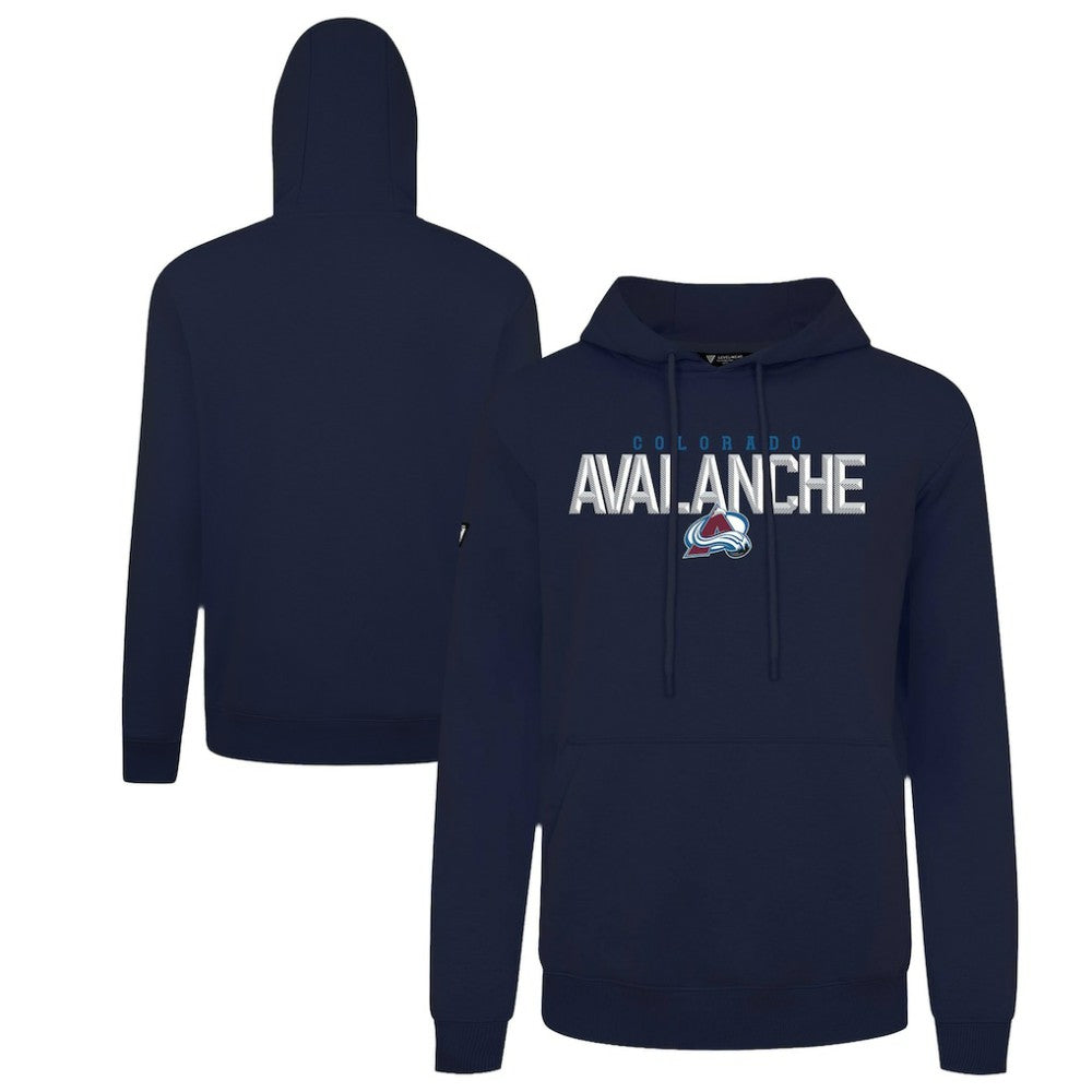 NHL Navy Colorado Avalanche Levelwear Podium Carve Pullover Hoodie