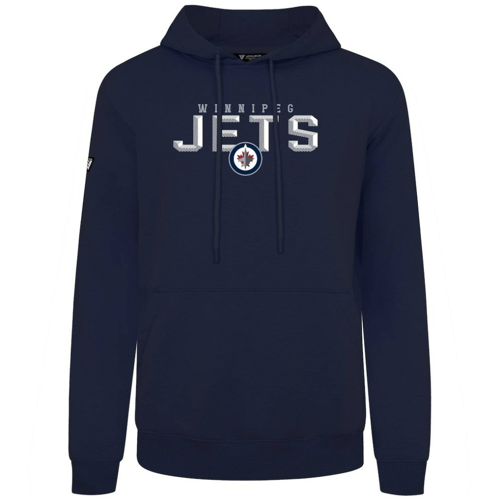 NHL Navy Winnipeg Jets Levelwear Podium Carve Pullover Hoodie