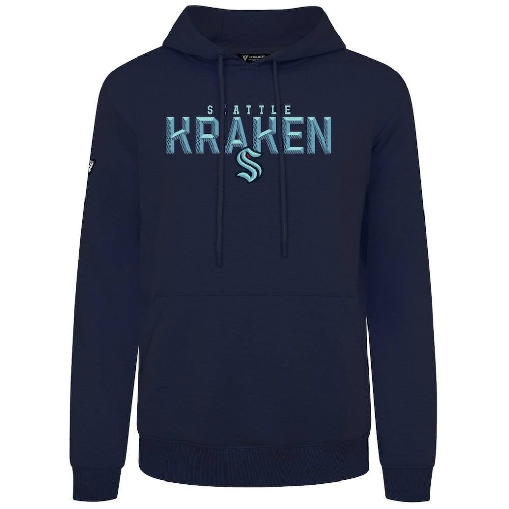 NHL Navy Seattle Kraken Levelwear Podium Carve Pullover Hoodie