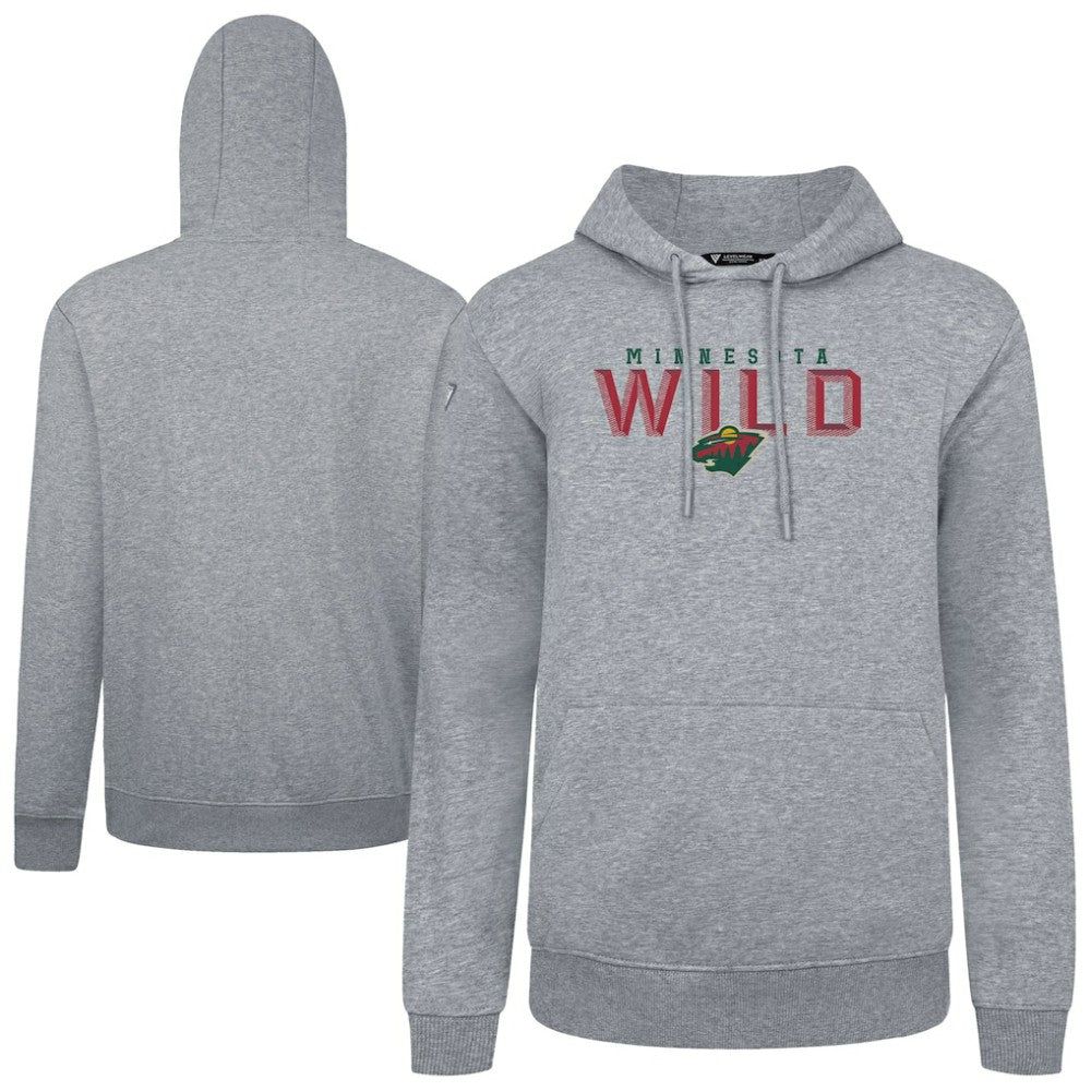 NHL Gray Minnesota Wild Levelwear Podium Carve Pullover Hoodie