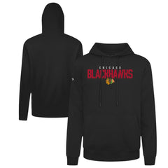 NHL Black Chicago Blackhawks Levelwear Podium Carve Pullover Hoodie