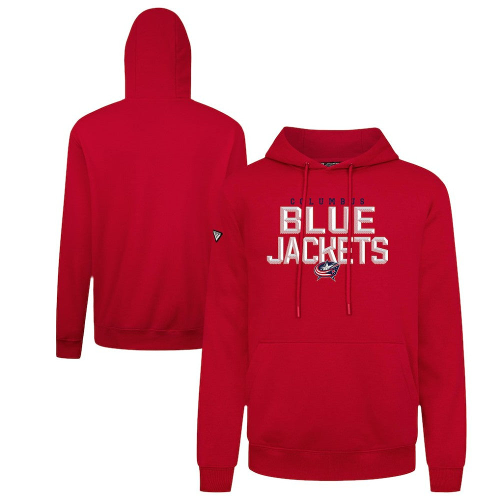 NHL Red Columbus Blue Jackets Levelwear Podium Carve Pullover Hoodie