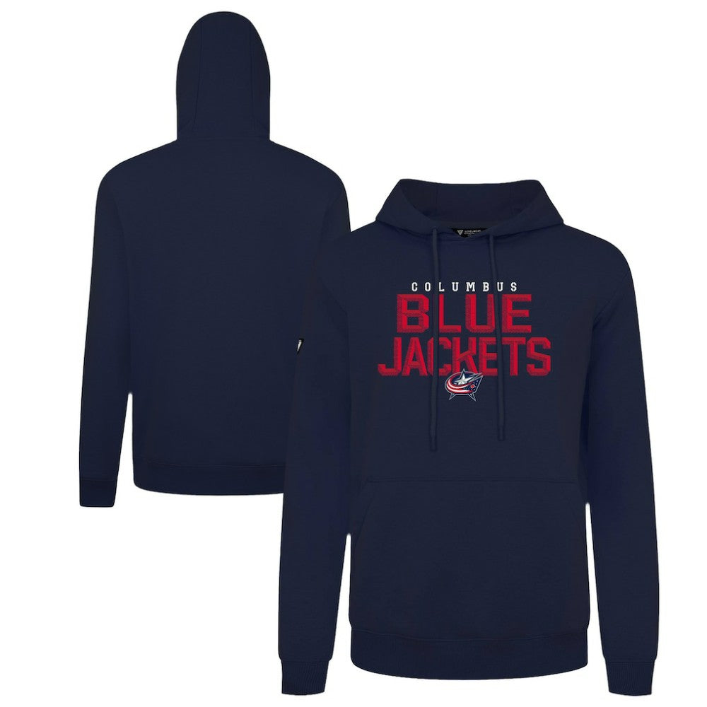 NHL Navy Columbus Blue Jackets Levelwear Podium Carve Pullover Hoodie