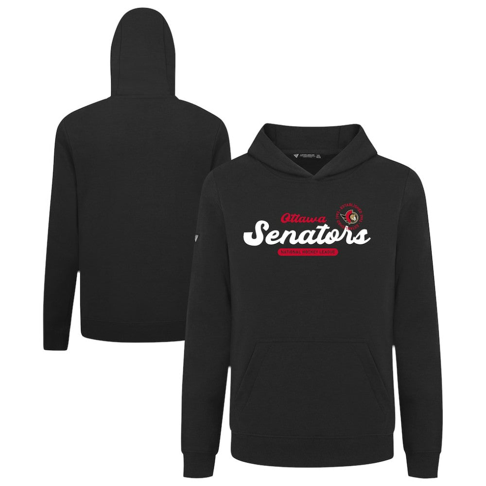 NHL Black Ottawa Senators Levelwear Youth Podium Monument Pullover Hoodie