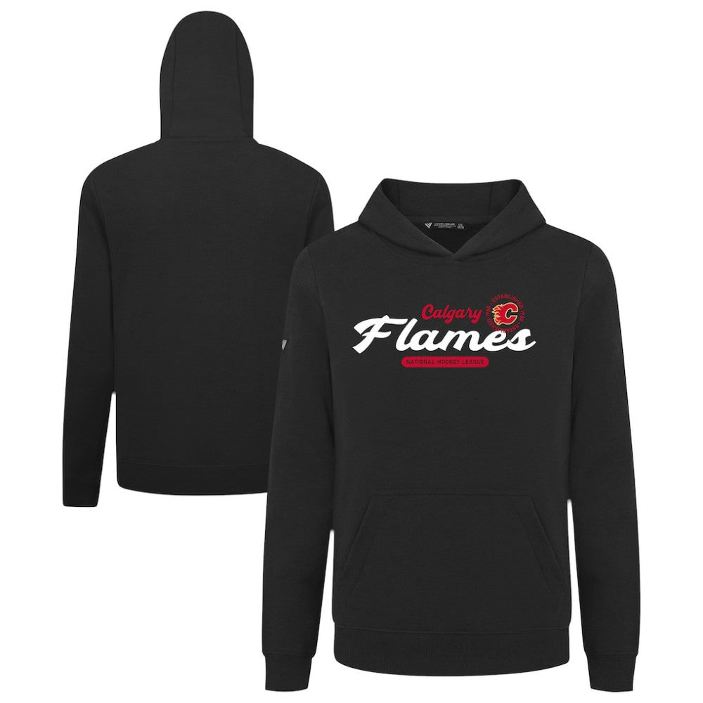 NHL Black Calgary Flames Levelwear Youth Podium Monument Pullover Hoodie