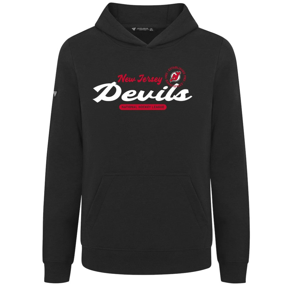 NHL Black New Jersey Devils Levelwear Youth Podium Monument Pullover Hoodie