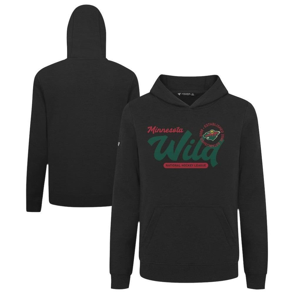 NHL Black Minnesota Wild Levelwear Youth Podium Monument Pullover Hoodie