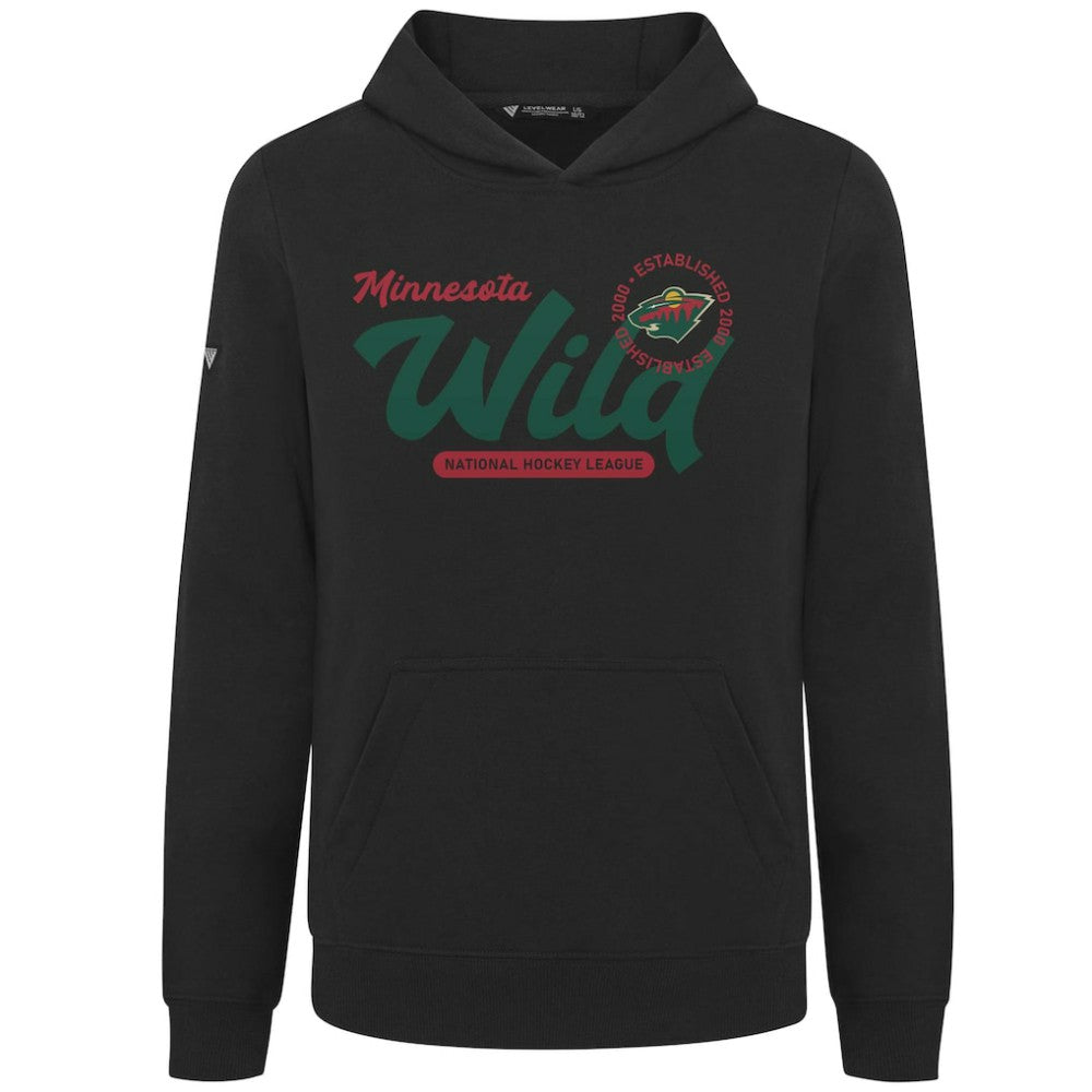 NHL Black Minnesota Wild Levelwear Youth Podium Monument Pullover Hoodie