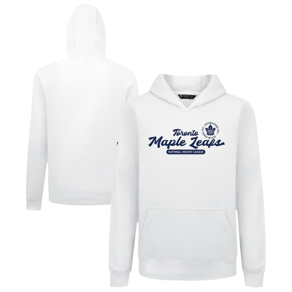 NHL White Toronto Maple Leafs Levelwear Youth Podium Monument Pullover Hoodie