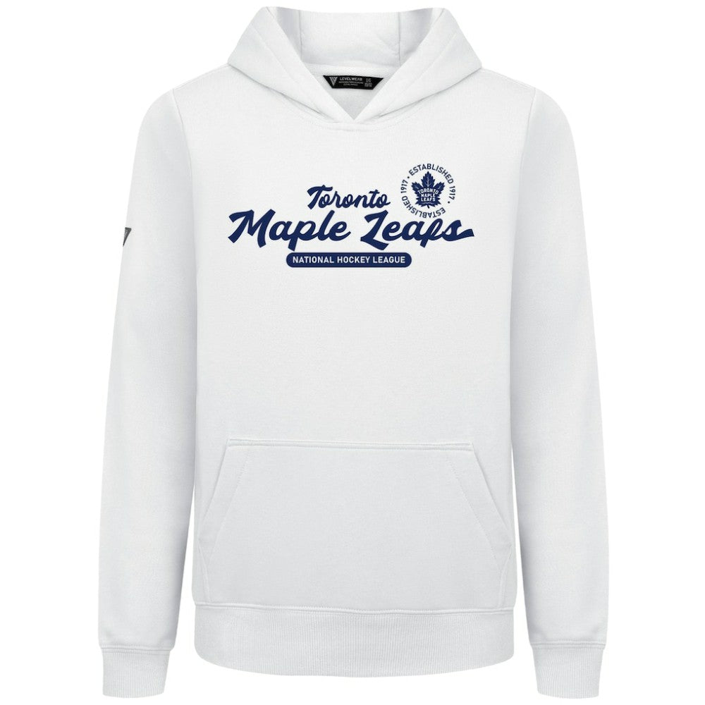 NHL White Toronto Maple Leafs Levelwear Youth Podium Monument Pullover Hoodie