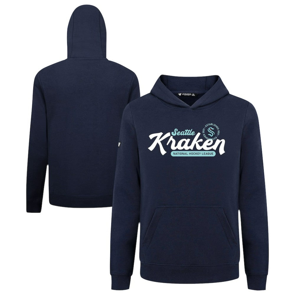 NHL Navy Seattle Kraken Levelwear Youth Podium Monument Pullover Hoodie