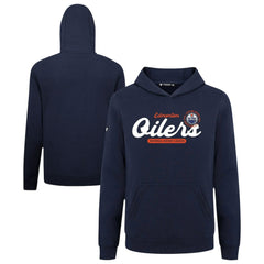 NHL Navy Edmonton Oilers Levelwear Youth Podium Monument Pullover Hoodie