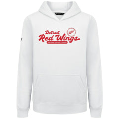 NHL White Detroit Red Wings Levelwear Youth Podium Monument Pullover Hoodie
