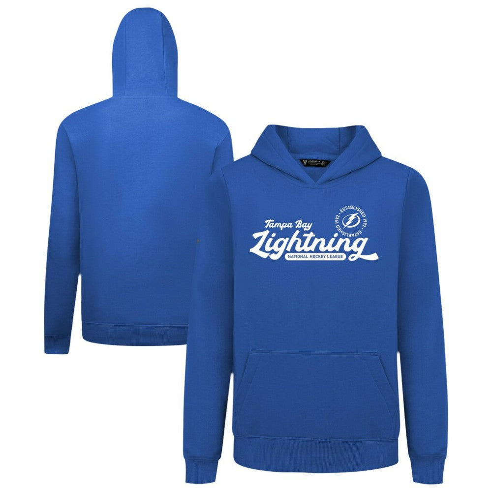 NHL Royal Tampa Bay Lightning Levelwear Youth Podium Monument Pullover Hoodie