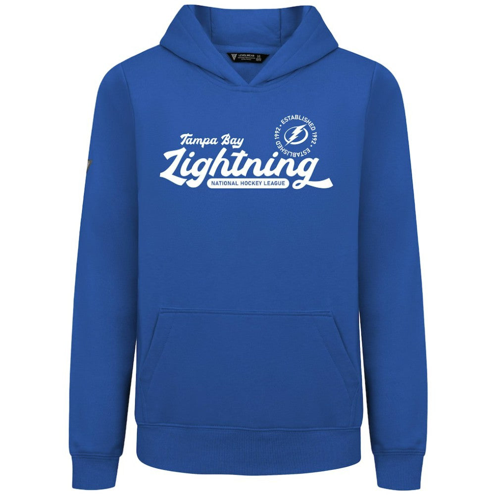 NHL Royal Tampa Bay Lightning Levelwear Youth Podium Monument Pullover Hoodie