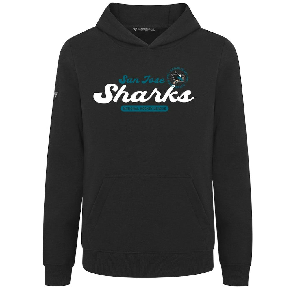 NHL Black San Jose Sharks Levelwear Youth Podium Monument Pullover Hoodie