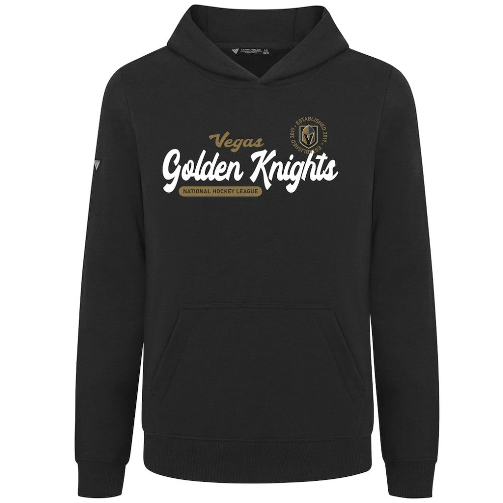 NHL Black Vegas Golden Knights Levelwear Youth Podium Monument Pullover Hoodie