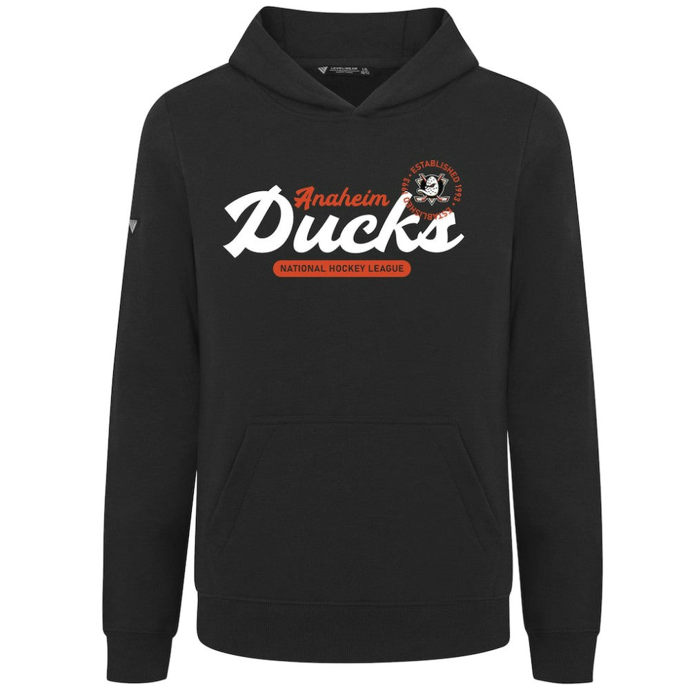 NHL Black Anaheim Ducks Levelwear Youth Podium Monument Pullover Hoodie