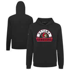 NHL Black Ottawa Senators Levelwear Youth Podium Banner Arch Pullover Hoodie