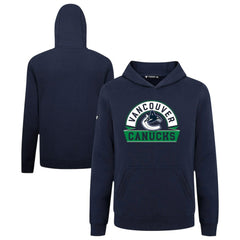 NHL Navy Vancouver Canucks Levelwear Youth Podium Banner Arch Pullover Hoodie