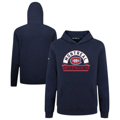 NHL Navy Montreal Canadiens Levelwear Youth Podium Banner Arch Pullover Hoodie
