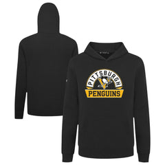 NHL Black Pittsburgh Penguins Levelwear Youth Podium Banner Arch Pullover Hoodie
