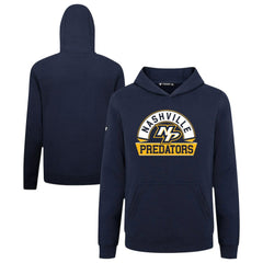 NHL Navy Nashville Predators Levelwear Youth Podium Banner Arch Pullover Hoodie