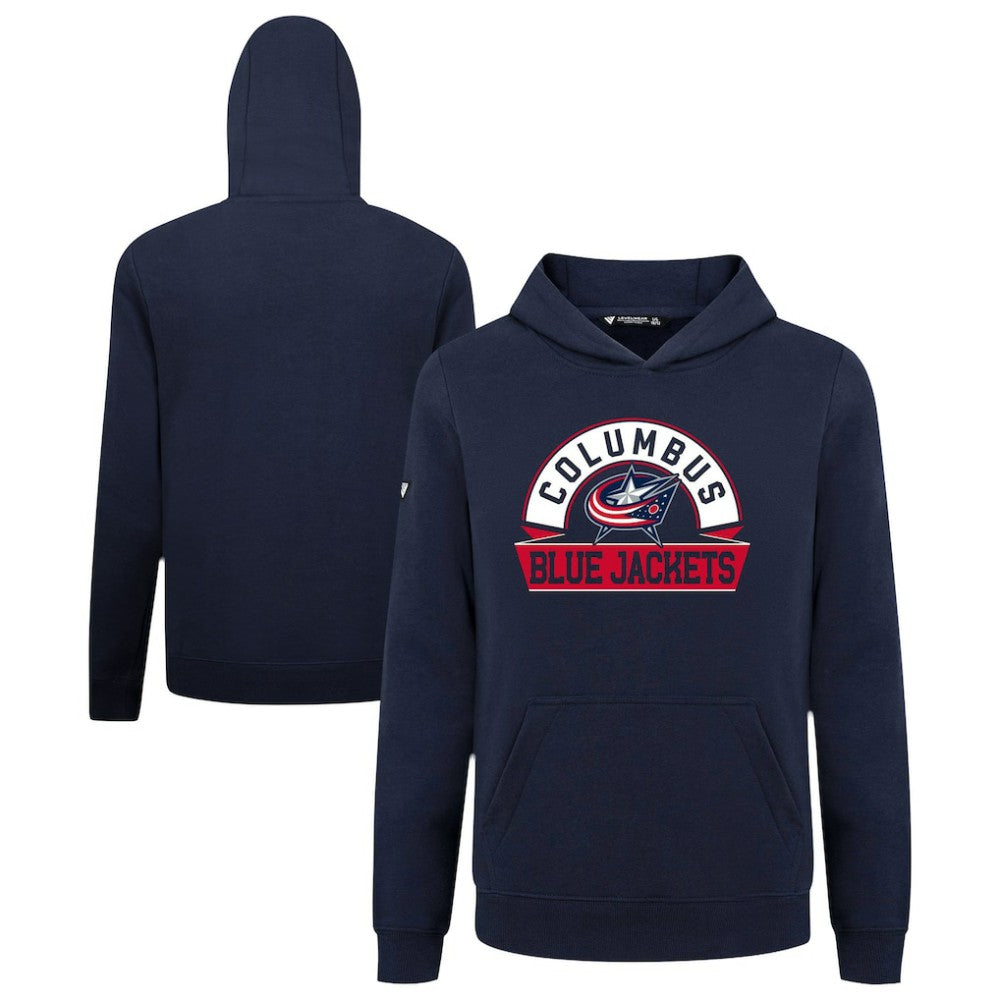 NHL Navy Columbus Blue Jackets Levelwear Youth Podium Banner Arch Pullover Hoodie
