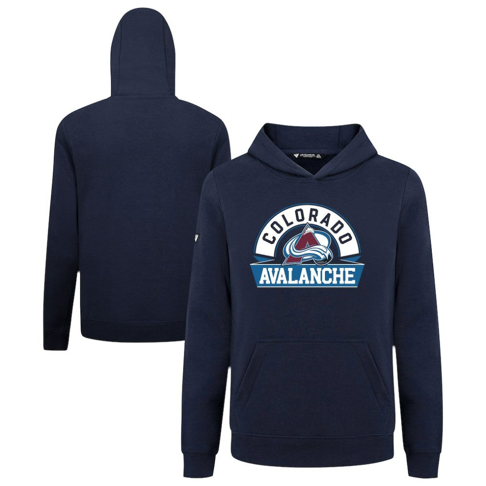NHL Navy Colorado Avalanche Levelwear Youth Podium Banner Arch Pullover Hoodie
