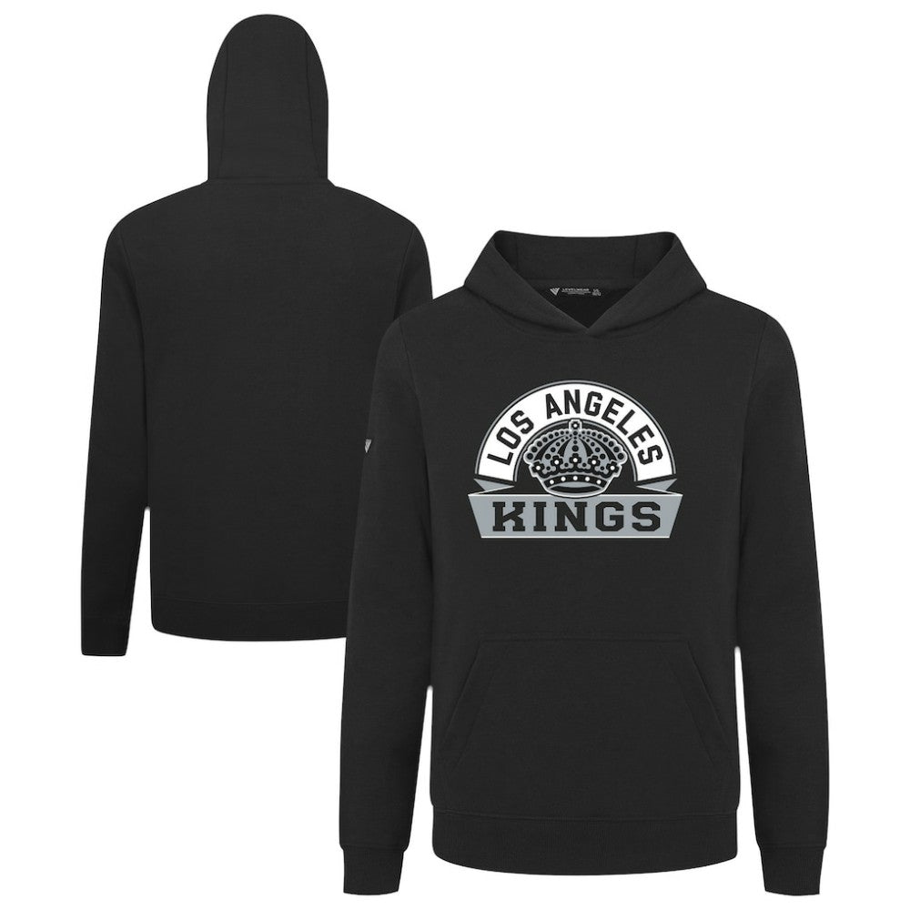 NHL Black Los Angeles Kings Levelwear Youth Podium Banner Arch Pullover Hoodie