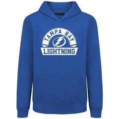 NHL Royal Tampa Bay Lightning Levelwear Youth Podium Banner Arch Pullover Hoodie