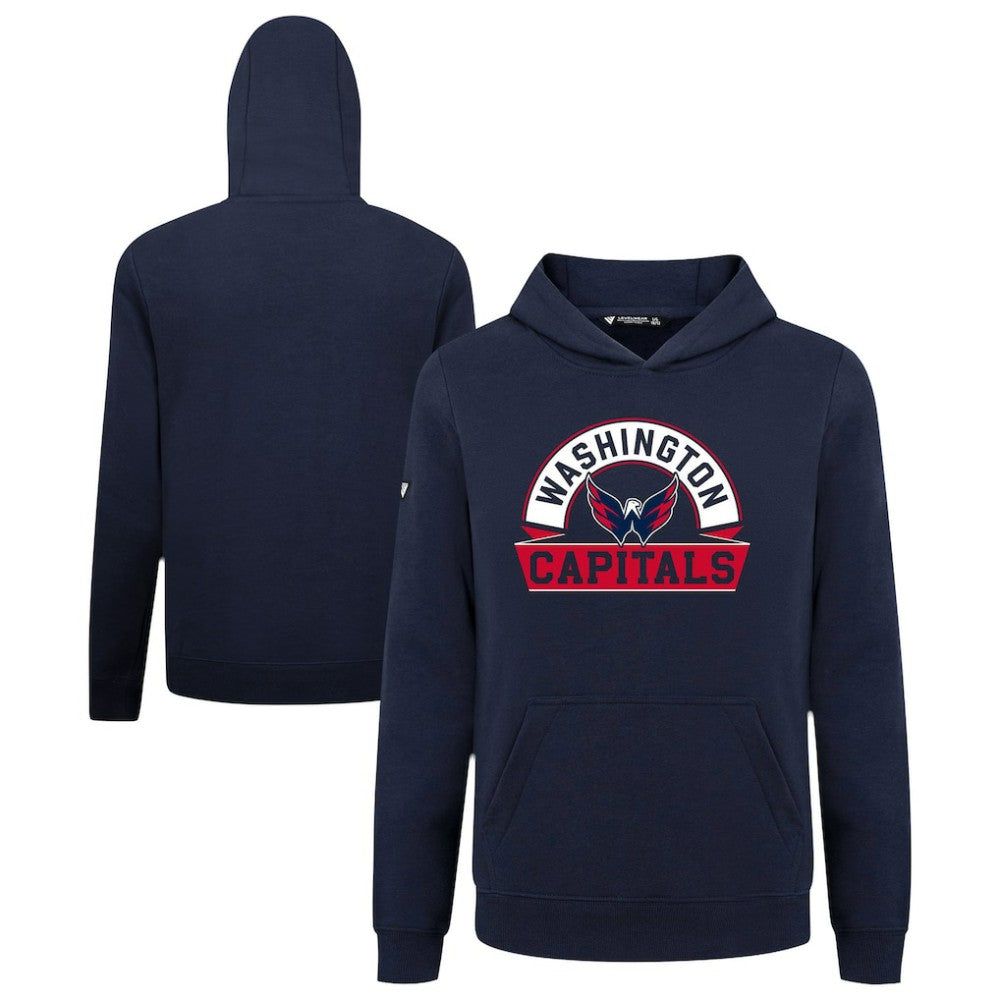 NHL Navy Washington Capitals Levelwear Youth Podium Banner Arch Pullover Hoodie