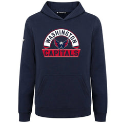 NHL Navy Washington Capitals Levelwear Youth Podium Banner Arch Pullover Hoodie