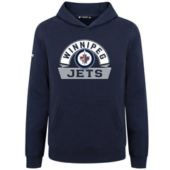 NHL Navy Winnipeg Jets Levelwear Youth Podium Banner Arch Pullover Hoodie