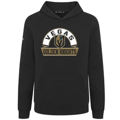 NHL Black Vegas Golden Knights Levelwear Youth Podium Banner Arch Pullover Hoodie