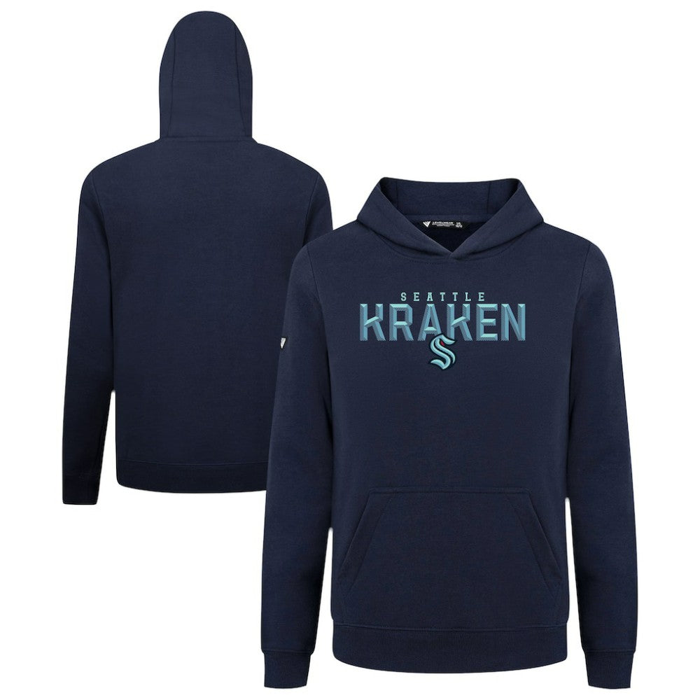 NHL Navy Seattle Kraken Levelwear Youth Podium Carve Pullover Hoodie