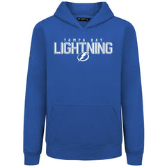 NHL Royal Tampa Bay Lightning Levelwear Youth Podium Carve Pullover Hoodie