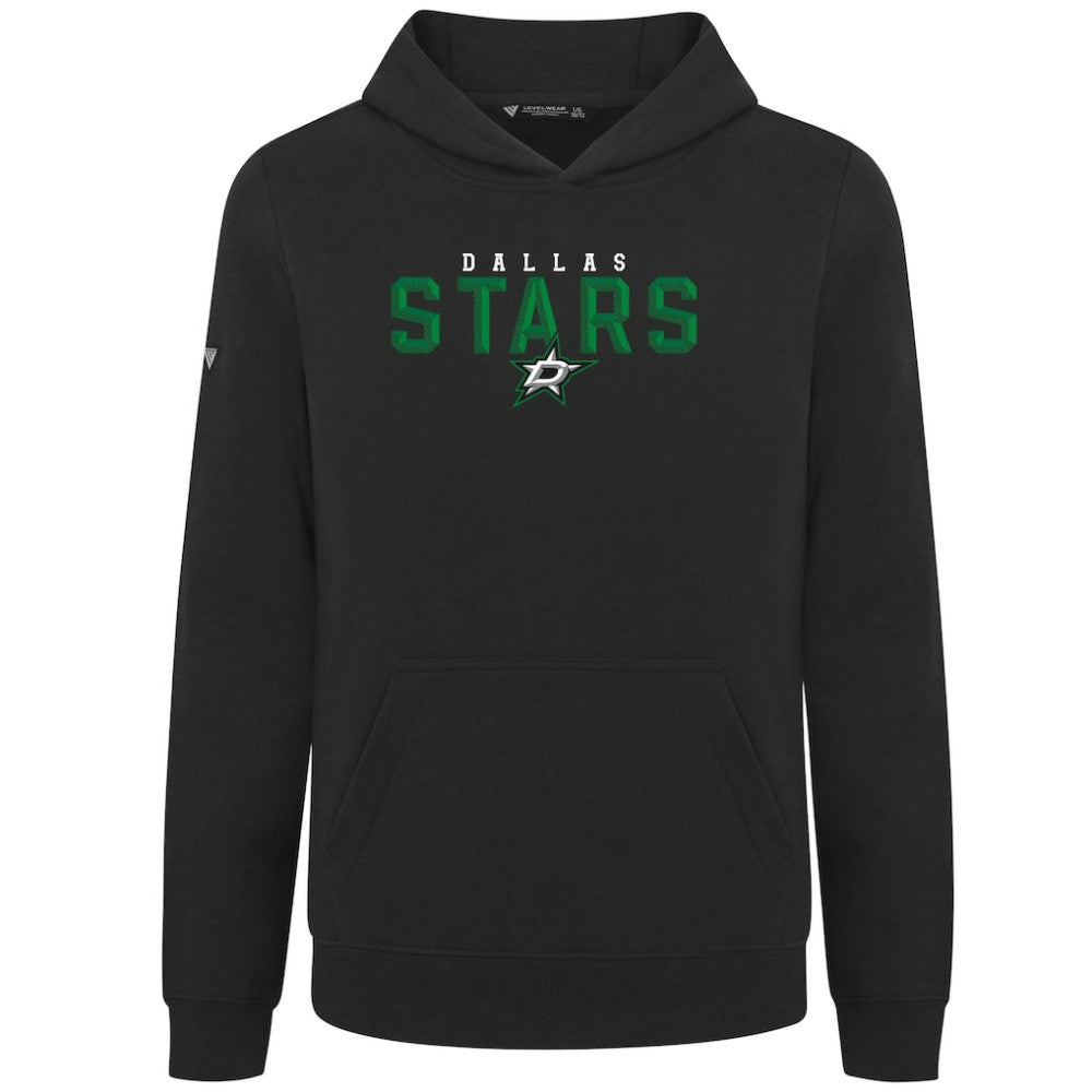 NHL Black Dallas Stars Levelwear Youth Podium Carve Pullover Hoodie