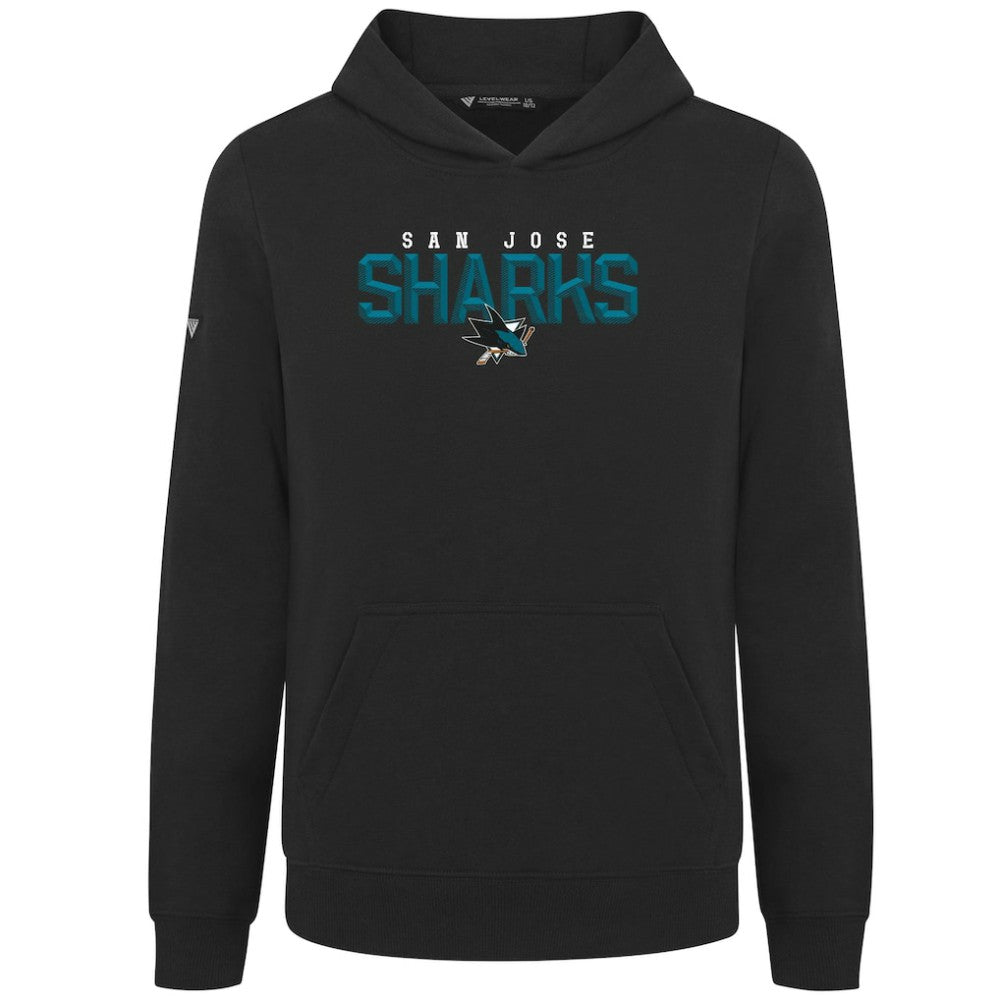NHL Black San Jose Sharks Levelwear Youth Podium Carve Pullover Hoodie