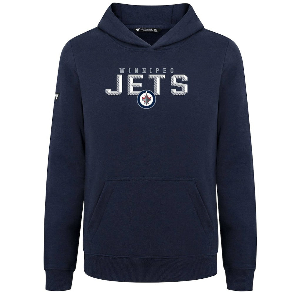 NHL Navy Winnipeg Jets Levelwear Youth Podium Carve Pullover Hoodie