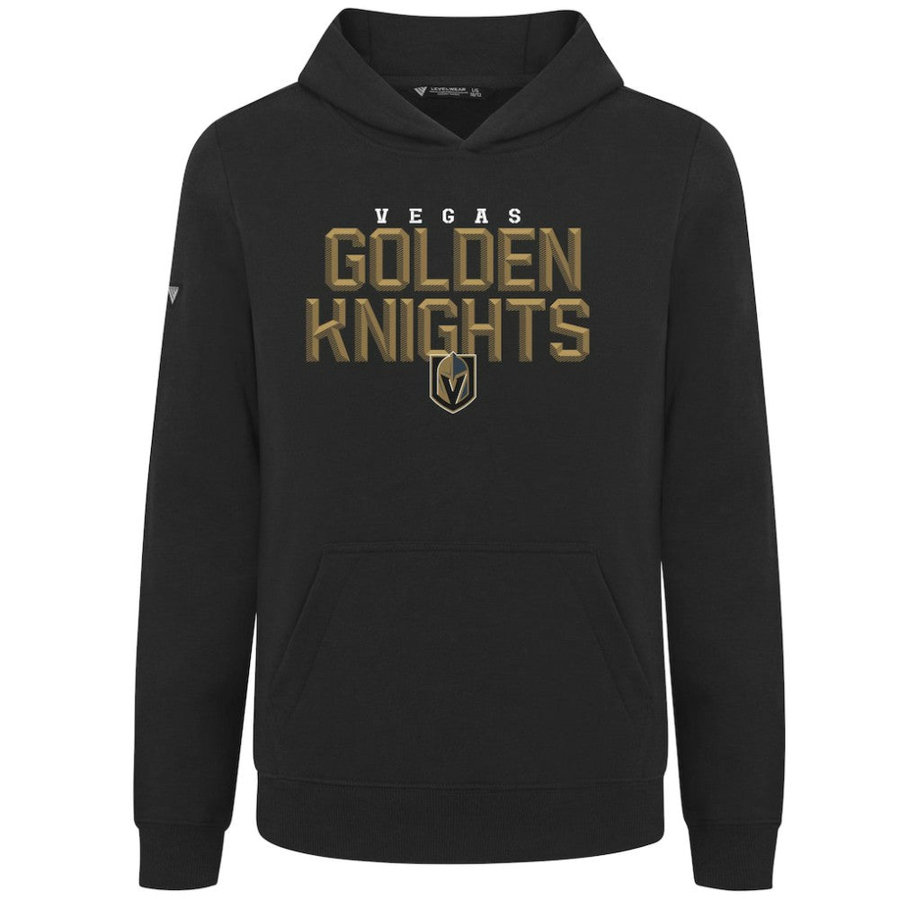 NHL Black Vegas Golden Knights Levelwear Youth Podium Carve Pullover Hoodie