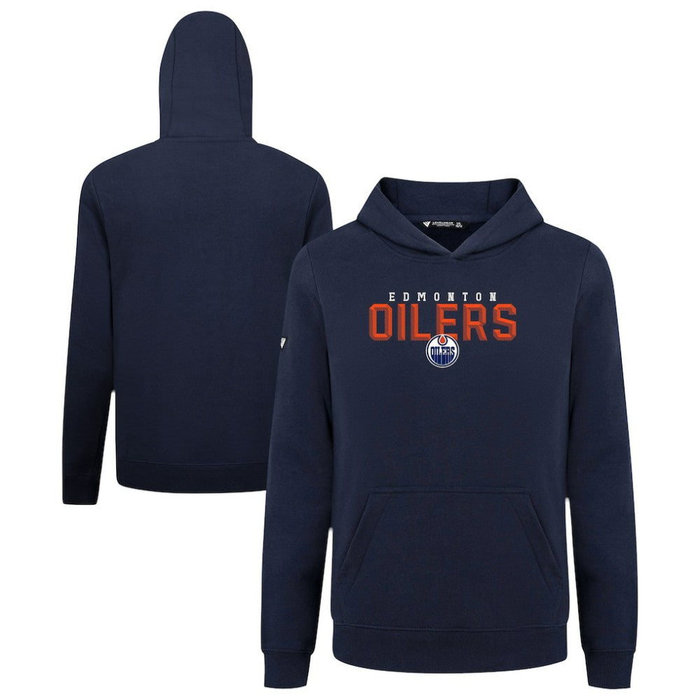 NHL Navy Edmonton Oilers Levelwear Youth Podium Carve Pullover Hoodie