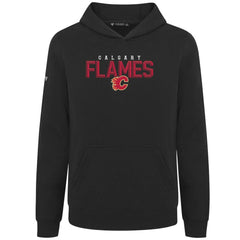 NHL Black Calgary Flames Levelwear Youth Podium Carve Pullover Hoodie