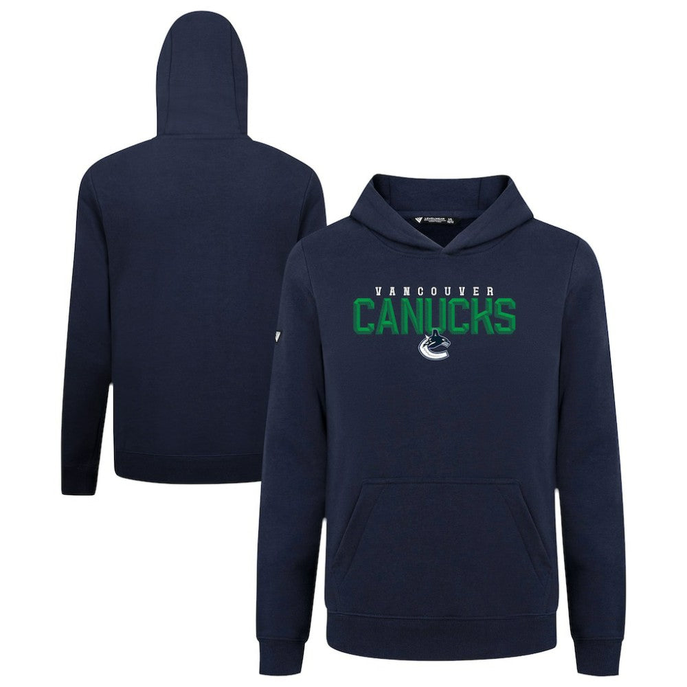 NHL Navy Vancouver Canucks Levelwear Youth Podium Carve Pullover Hoodie