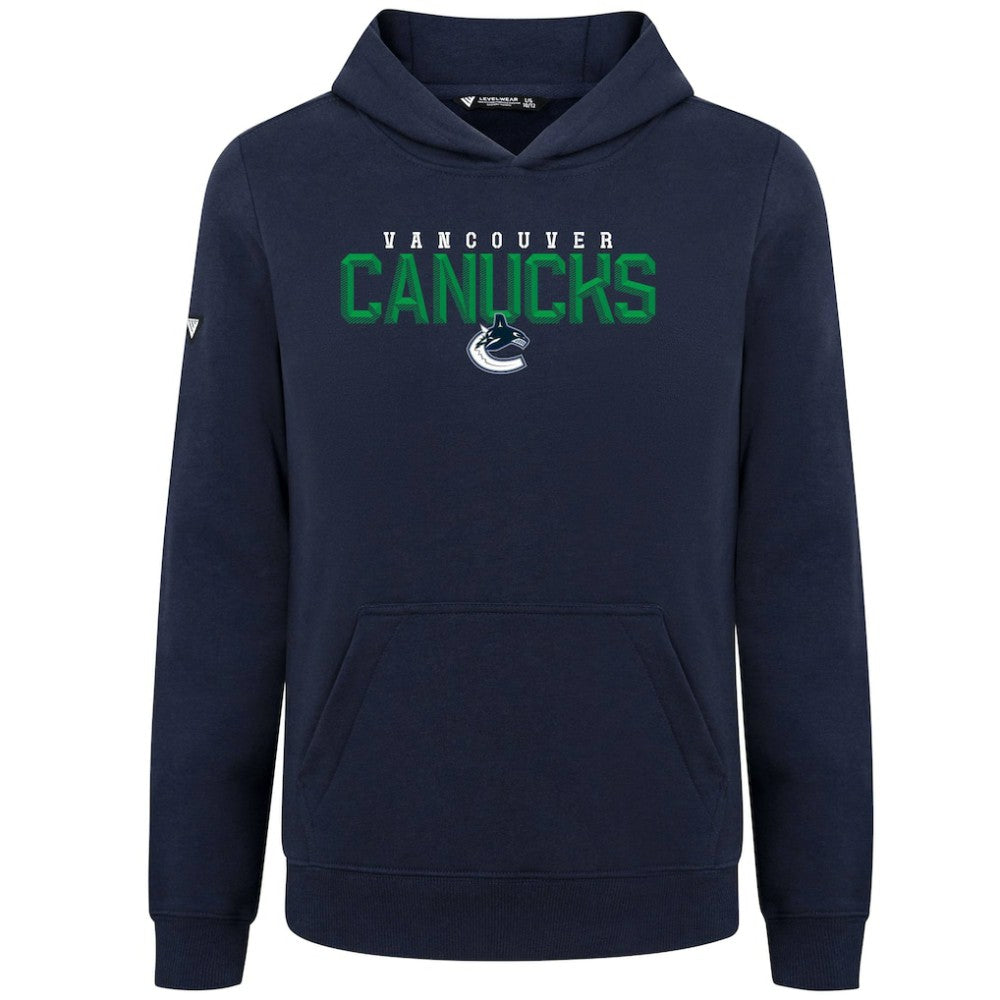NHL Navy Vancouver Canucks Levelwear Youth Podium Carve Pullover Hoodie