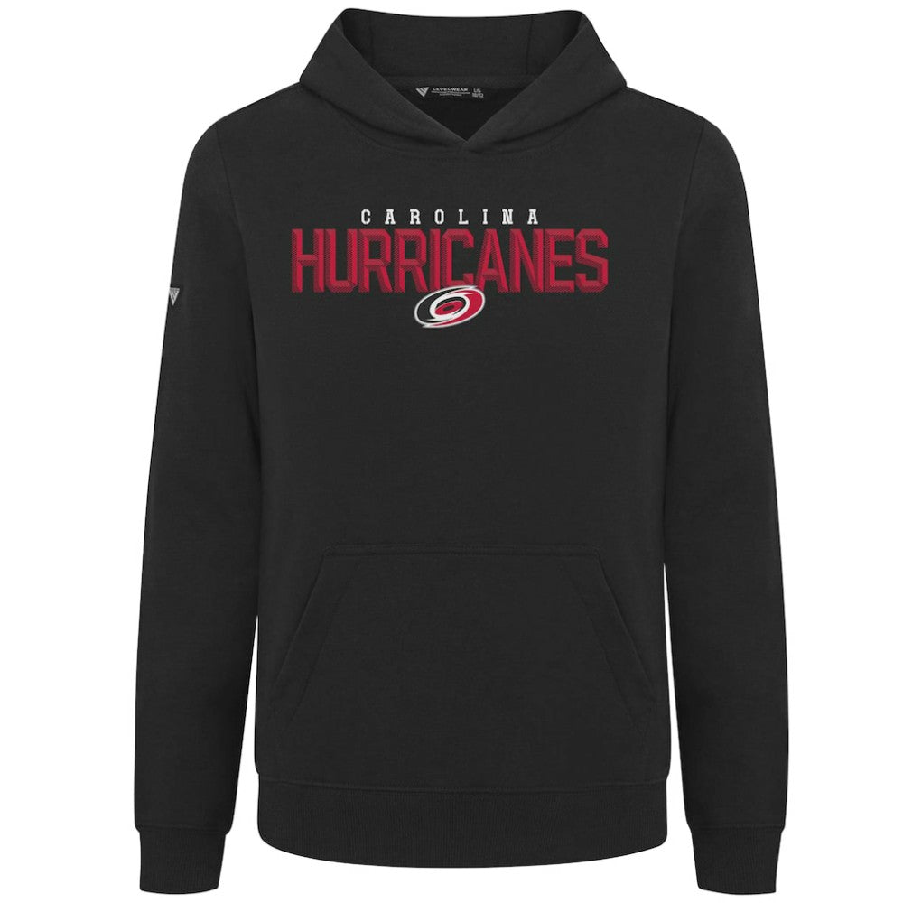 NHL Black Carolina Hurricanes Levelwear Youth Podium Carve Pullover Hoodie