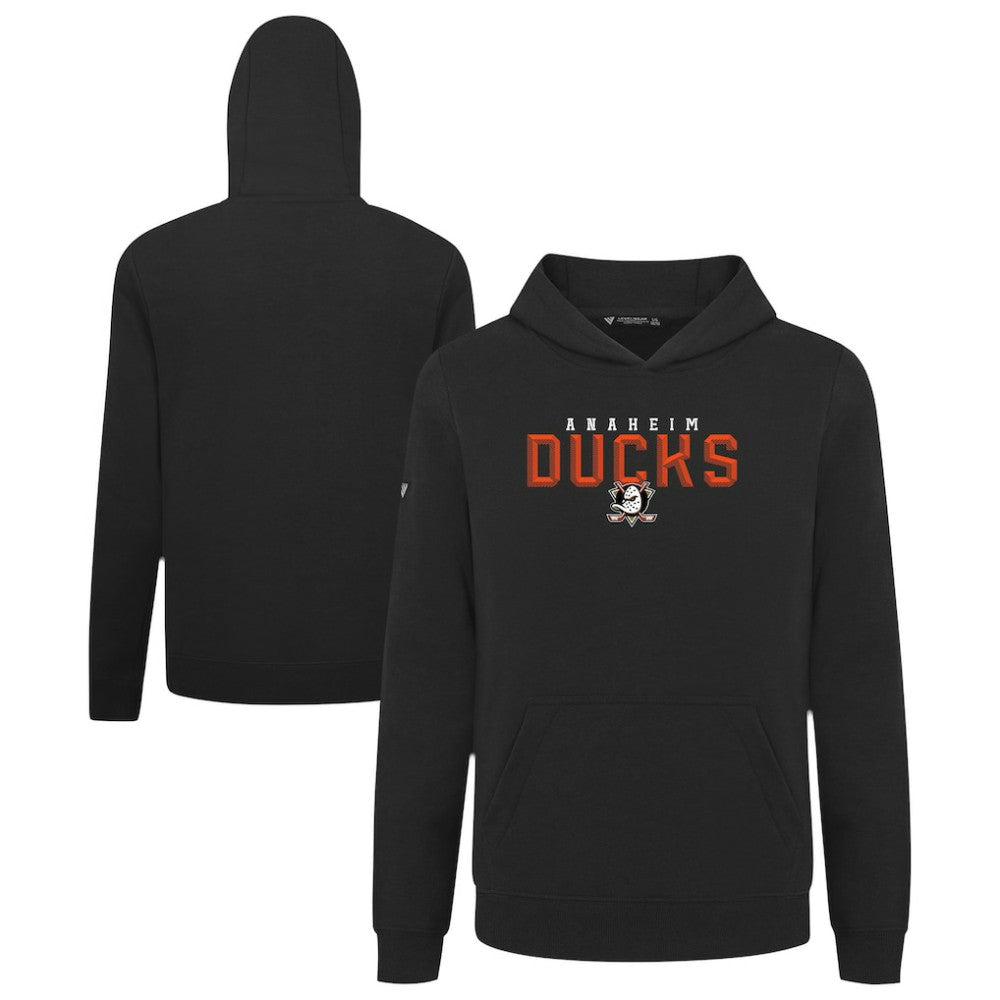 NHL Black Anaheim Ducks Levelwear Youth Podium Carve Pullover Hoodie