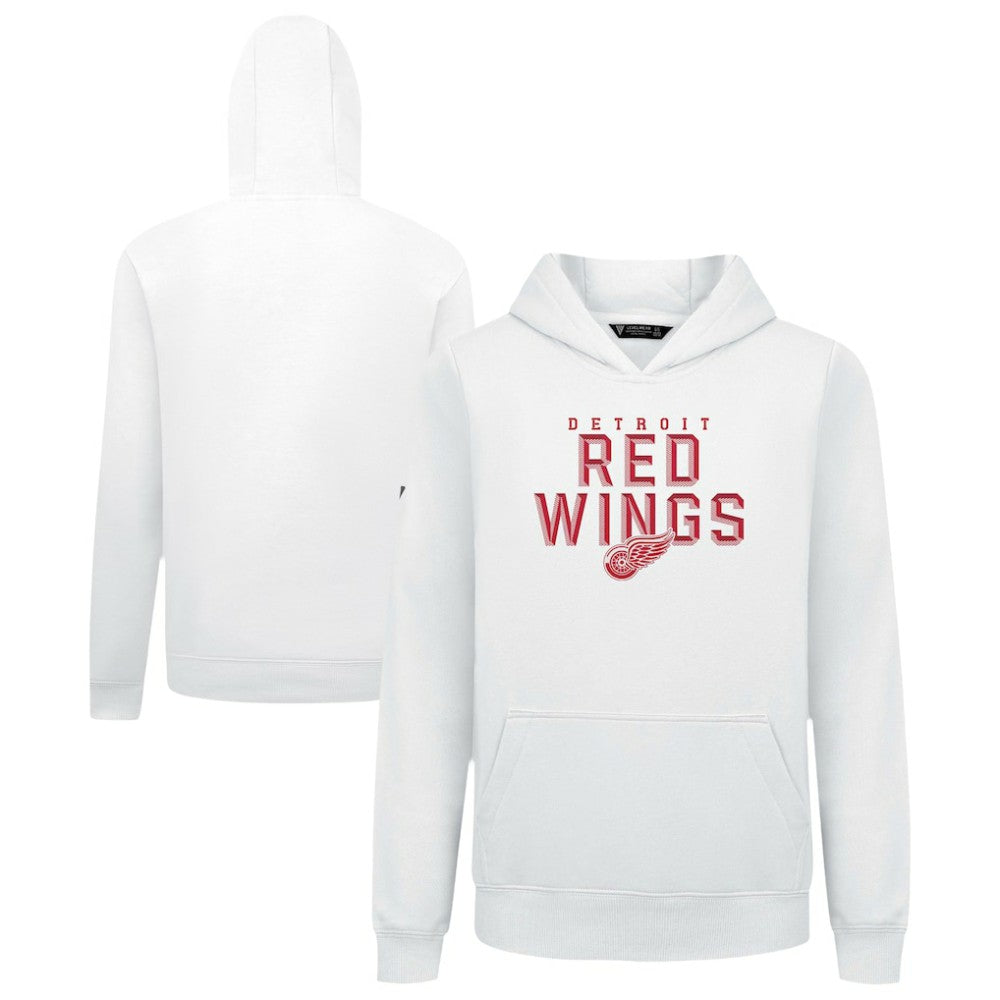 NHL White Detroit Red Wings Levelwear Youth Podium Carve Pullover Hoodie