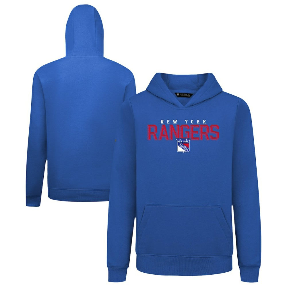 NHL Royal New York Rangers Levelwear Youth Podium Carve Pullover Hoodie